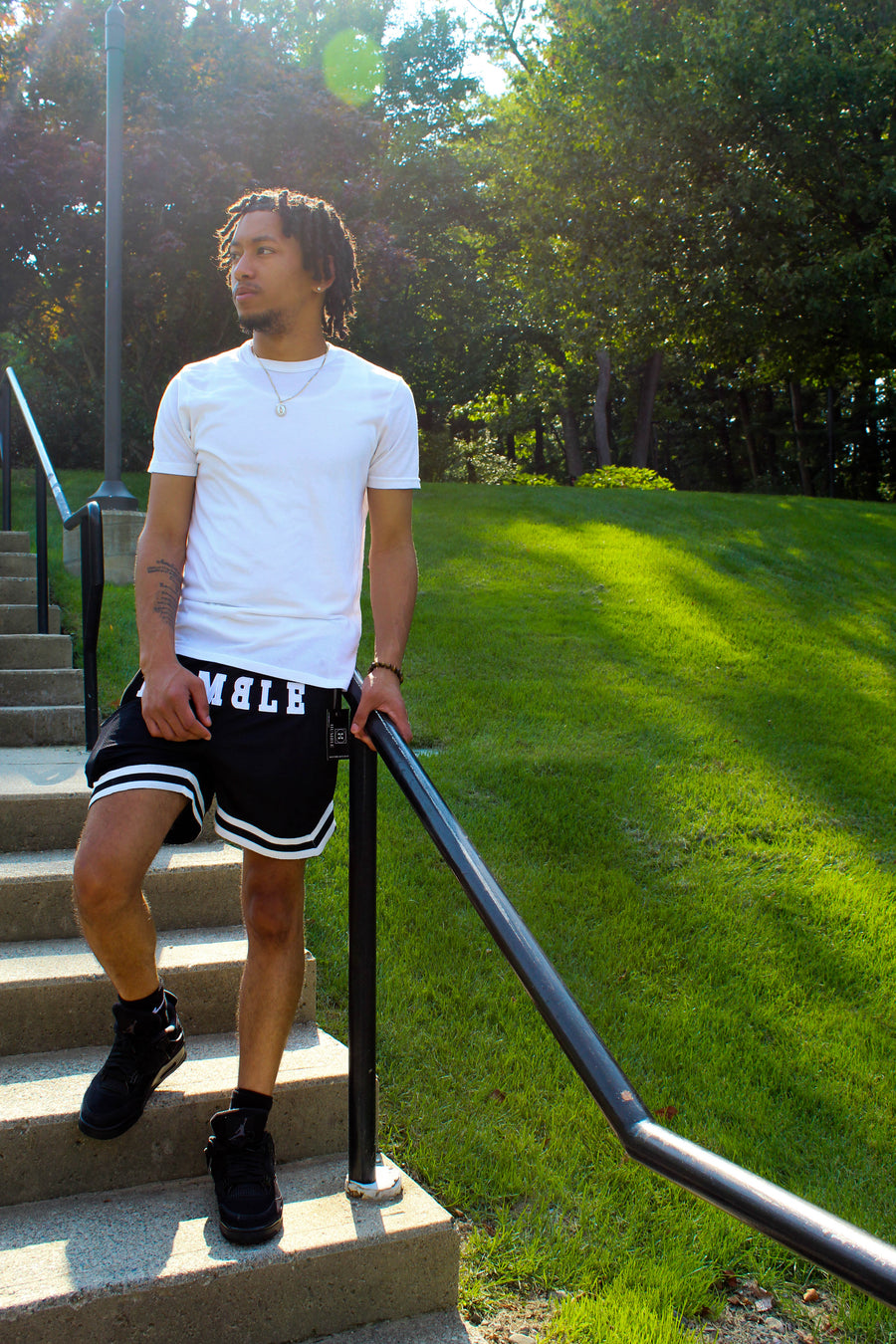 Black Mesh Shorts